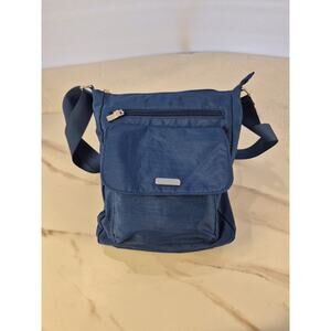 Baggallini Crossbody Bag Purse Blue Shoulder Strap Multi-Use Pockets Defect